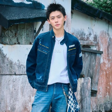 EDWIN 男裝 牛仔機車夾克外套 (石洗綠) #牛仔外套