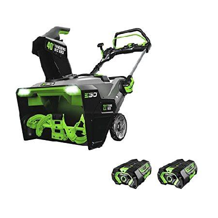 EGO Power  SNT2112 21-Inch 56-Volt Lithium-Ion Cordless Snow Blower with Steel Auger (2) 5.0Ah Batteries and Dual Port Charger Included, Black