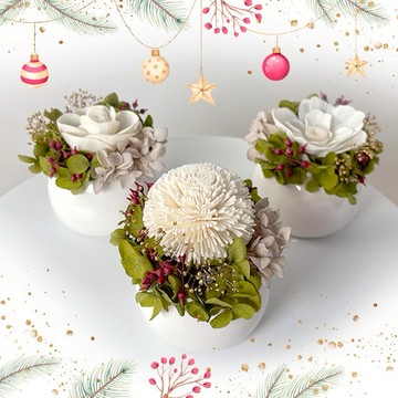 [收禮者自選香氣]【艸弄花藝】擴香花禮盒-聖誕限定 (附香氛精油)｜聖誕禮物 情人節禮物 閨蜜贈禮 紓壓小物 永生花 乾燥花