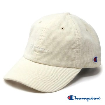 Champion 官方直營-中性 刺繡LOGO燈芯絨棒球帽(象牙)