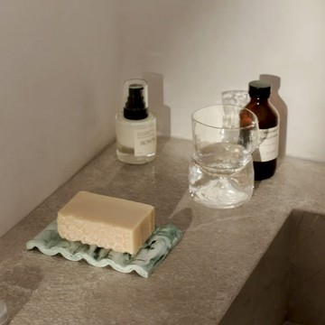 丹麥 Ferm Living MIST 皂盤 翠石白