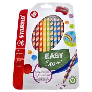STABILO 思筆樂 洞洞色鉛筆右手 Set 12色 EASYcolors 三角筆桿設計  1組