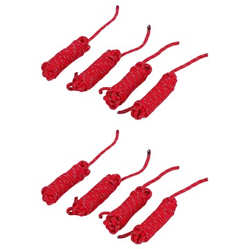 FAmILyLIFE 生活 加粗防滑雙反光營繩 單頭 附調節片 4個 2組  3.5m x 5.5mm  豔陽紅色