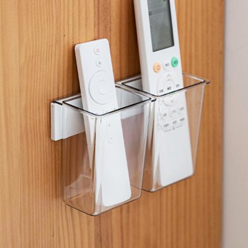 PET可掛式小物置物收納盒-2入 (附無痕壁掛貼)-多色可選 白