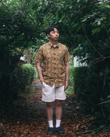 印度蓋染工藝純棉 男生襯衫 － 風鈴木黃