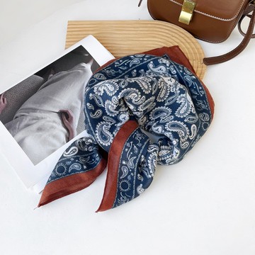 【唯家】臺灣出貨 方巾 2025新款 腰果花方巾 氣質時尚 裝飾 領巾 夏日百搭 人字紋絲巾 絲巾 腰果花絲巾