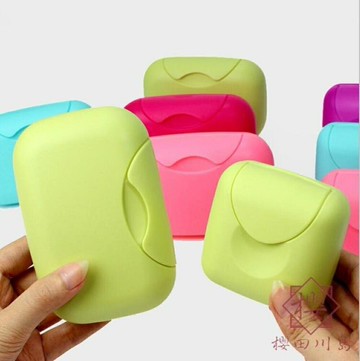 4個裝 旅行手工皂盒便攜防水肥皂盒帶蓋密封鎖扣香皂盒【櫻田川島】