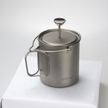康鈦純鈦法壓泡茶壺手沖咖啡壺煮咖啡過濾杯法壓壺家用法式濾壓壺