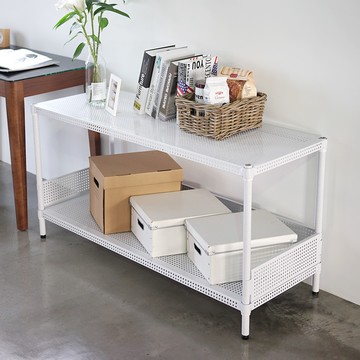 完美主義《IRON烤漆鐵力士沖孔平面二層架》120X45X60(附圍欄) MIT台灣製 置物架 收納架【J0100-A