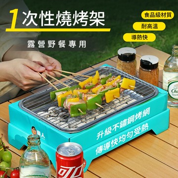 一次性烤肉架 簡易烤肉架 懶人烤肉 果木炭 烤肉網 戶外攜帶 加大款 烤肉架 露營烤肉 免洗烤肉架 QJ2361