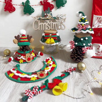 聖誕系列 | 聖誕領巾頭飾| 寵物領巾 狗貓領巾 寵物聖誕帽