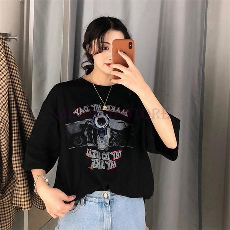 Tシャツレディースオシャレ夏トップス黒tシャツ半袖クールｔシャツカジュアルお出かけ 通販 Lineポイント最大0 5 Get Lineショッピング