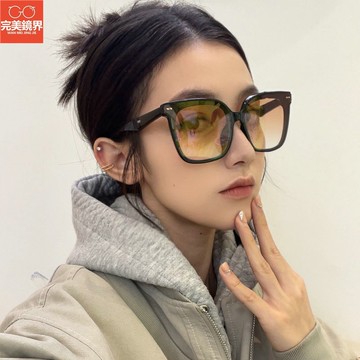 2025款素颜墨鏡 女太陽眼鏡 大框墨鏡  新款高級感大框顯瘦韓版日落漸變茶色太陽鏡男潮防紫外線