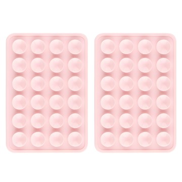 Goospery 馬卡龍色系吸附式矽膠黏貼墊  粉紅色  2個