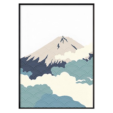 Boluo 菠蘿選畫所 雲氣迷漫的富士山I  40 x 30cm  黑色