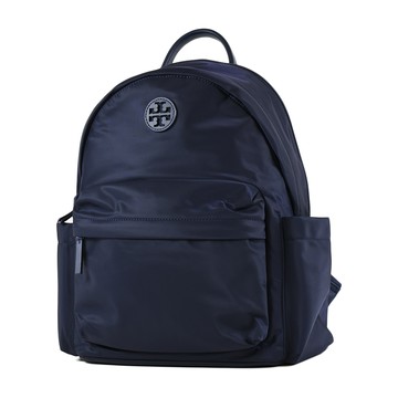 TORY BURCH 高密度尼龍雙側置物拉鍊後背包-海軍藍