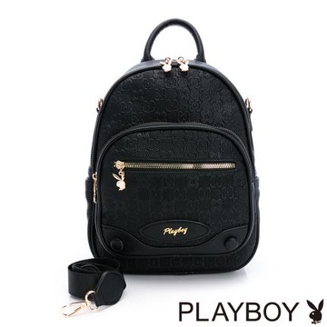 PLAYBOY - 後背包可肩背  Reason系列 - 黑色