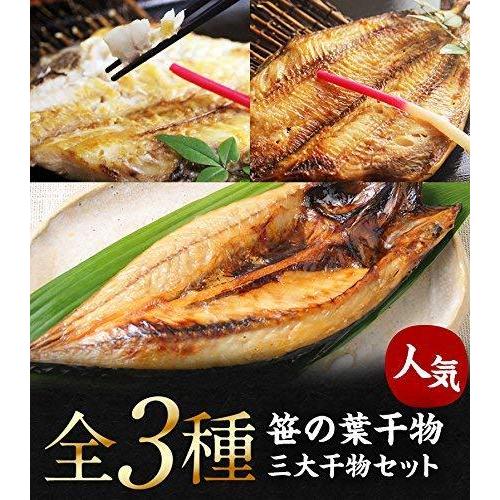 魚耕 干物 魚 1kg以上 特大 笹の葉 干物セット 3種 詰め合わせ お中元 ギフト