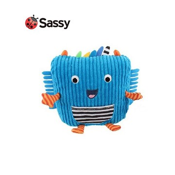 美國 Sassy小怪獸搖鈴安撫玩偶 -藍色 巴比weee