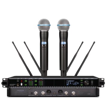 專業舞臺演出一拖二無線麥克風會議話筒真分集遠距離300米接收【Snowbelle優選】