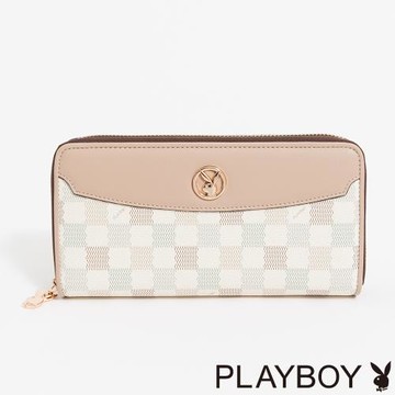 PLAYBOY - 拉鍊長夾  Wool & Whimsy系列 - 卡其色