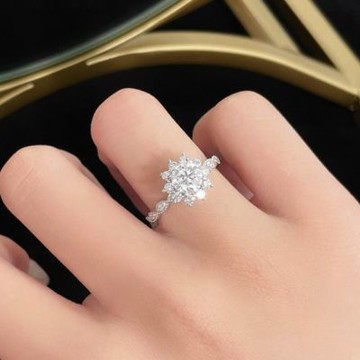 鉅曜 18K 1克拉 IGI 碎光花簇晨曦鑽戒 D色 培育鑽石 真鑽 鑽石