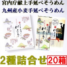 島原手延べそうめん2種詰合×20箱(宮内庁献上品・九州産小麦粉使用)