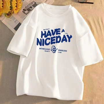 夏季短袖男女打底衫潮流百搭簡約ins情侶半袖寬鬆港風t恤設計感