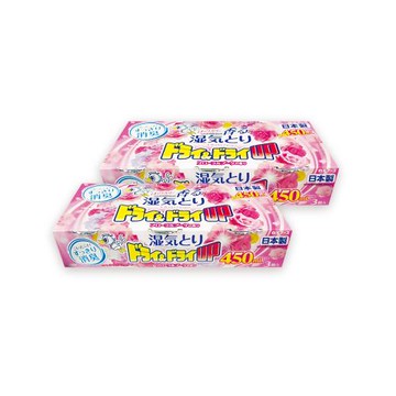 (2組6盒超值組)日本Hakugen白元-DRY&DRY UP家用放置型消臭防潮除濕劑3盒/組-花香粉紅(吸濕量450ml,衣鞋櫃壁櫥去味吸濕集水盒)