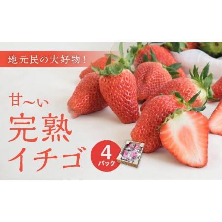 ふるさと納税 地元民の大好物「ありなしファーム」の甘?い完熟イチゴ(4パック) 兵庫県赤穂市