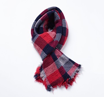 【暖冬日】從夕陽提取的顏色 膠原蛋白羊毛圍巾 - 晚霞漸