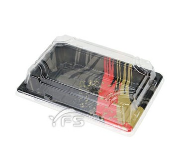 SZ-03壽司盒(紅金) (外帶餐盒/水果盒/手捲盒/冷盤/沙拉/生魚片/塑膠餐盒)【裕發興包裝】SC1013