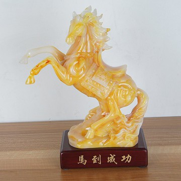 馬擺件玉石馬到成功招財辦公室客廳酒柜電視柜裝飾品開業禮品