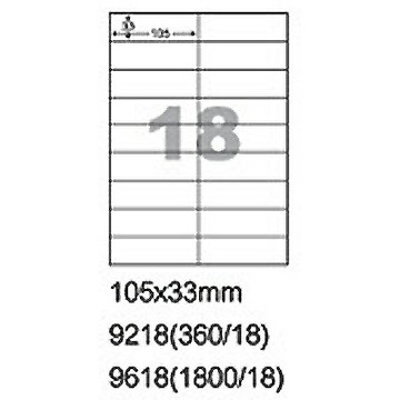 【文具通】阿波羅9618影印自黏標籤貼紙18格105x33mm 100入 P1410337【APP滿額下單4%點數(單一帳號最高1500點)】5/31止