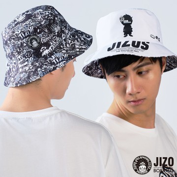 【配件9折】在哪裡滿版雙面漁夫帽 - BLUE WAY  地藏小王