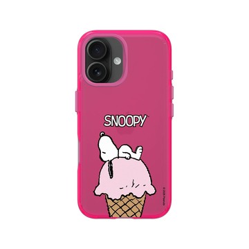 iPhone 16 Clear 粉漾桃 - 史努比 Snoopy - 冰淇淋甜筒