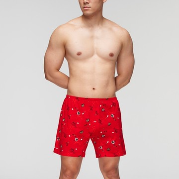 DADADO-悠閒時光 4L印花四角男內褲(紅) 天然絲光棉-吸濕排汗-GHQ343RS