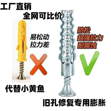 ⚡在臺24Н⚡鐵膨脹螺絲鋸齒壁虎自攻螺釘水泥墻輕質磚空心磚金屬膨脹釘管M6M8 I0CO