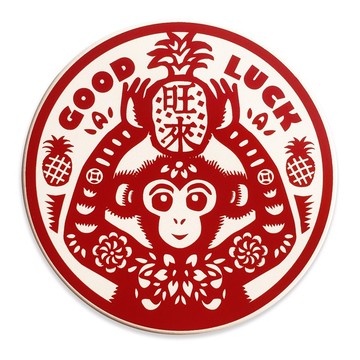 「猴旺來」陶瓷吸水杯墊