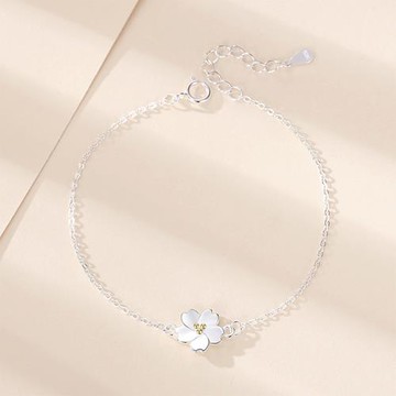 ANGEL 田園雛菊韓風清新細款氣質純銀手鍊(銀色)