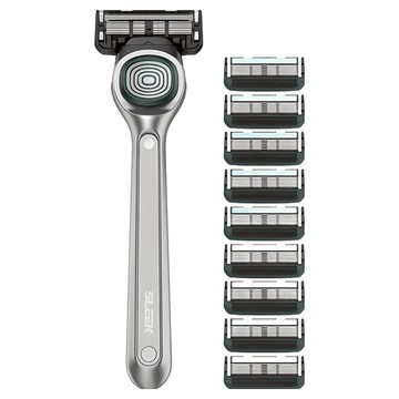 SLEEK Motion 刮鬍刀組  刀架 + 10個刀頭  1組