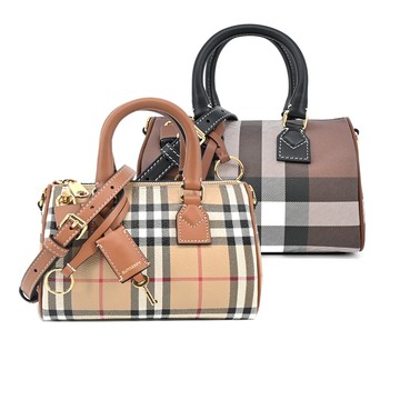 BURBERRY 經典格紋皮革迷你手提/斜背包(任選)