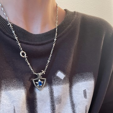 4.15小寶上新s925純銀鳶尾皇冠星星多彩鋯石雙面吊墜女單墜高級感