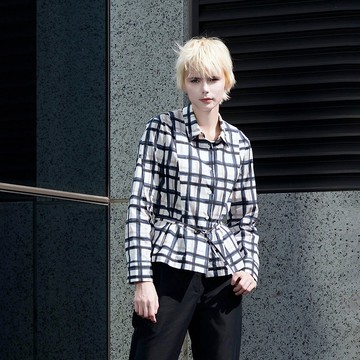 格調腰間扣帶襯衫