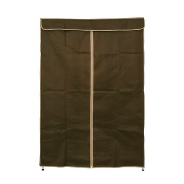 【dayneeds】輕型 120x45x180公分 三層單桿烤漆衣櫥含咖啡布套白色+咖啡布套