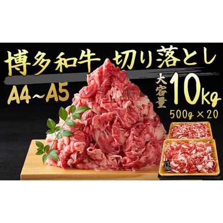 ふるさと納税 限定 牛肉 博多和牛 A4〜A5 切落とし 合計10kg（500g×20p）肩ロース 赤身 バラ カルビ 配送不可：離島 福岡県朝倉市