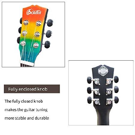 Soldin 40 Inch Acoustic Guitar Beginner Cutaway Acustica Guitarra Bundle kit With Gig Bag,Guitar Stand,Tuner,Strap,Capo,Strings,Cleaning Cloth and Pic