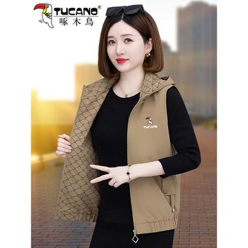 啄木鳥媽媽雙面穿馬甲女春秋薄款2025新款爆款中老年疊穿馬夾外套