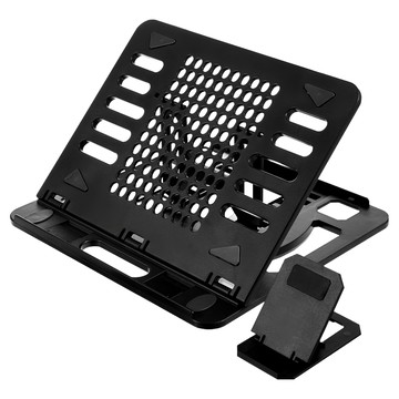 Home Planet 折疊式筆電支架組，黑色，ABS塑料材質，8段高度調整  1組