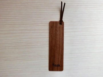 木製書籤 柚木 (雷射鵰刻樹種名)